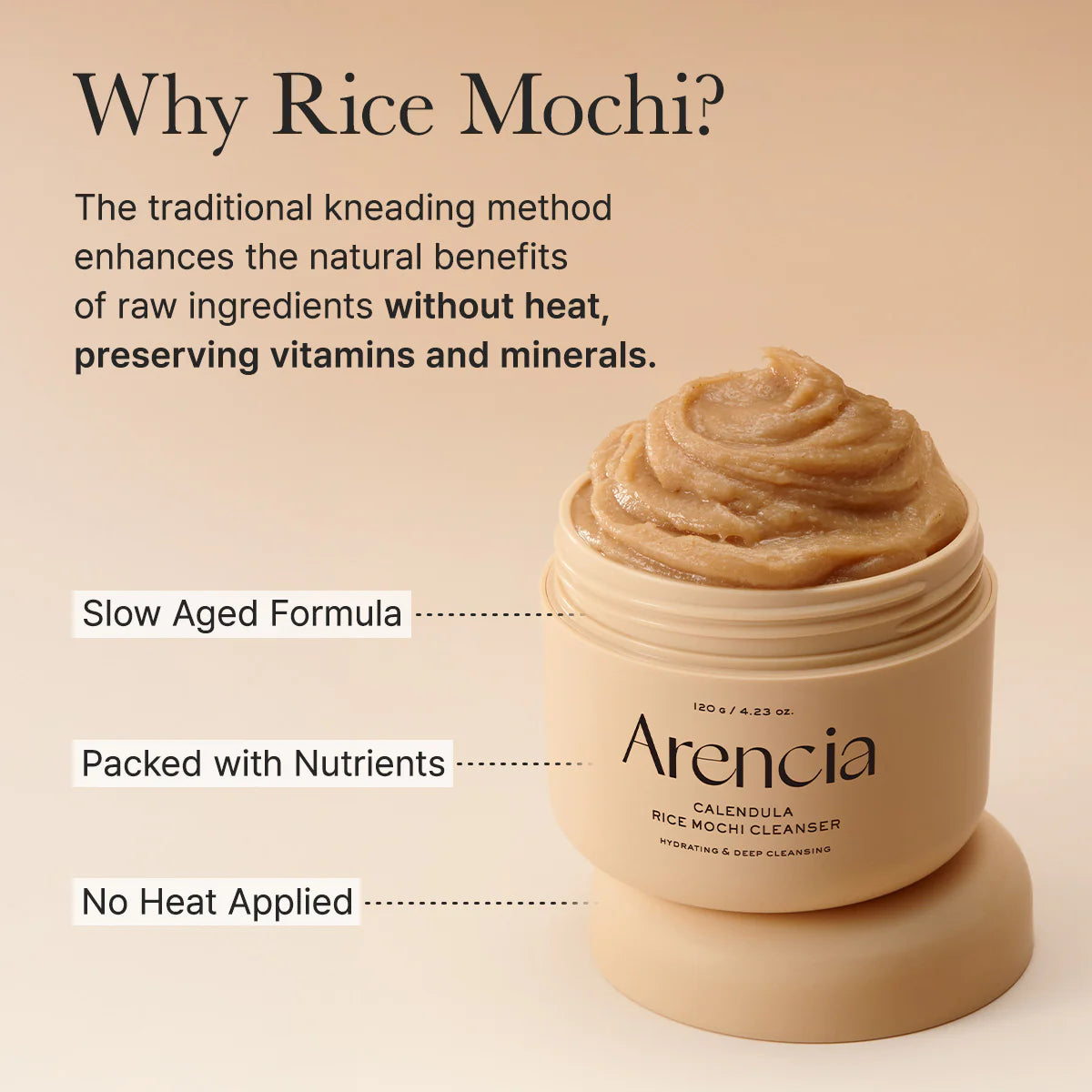 Arencia Calendula Rice Mochi Cleanser 120g