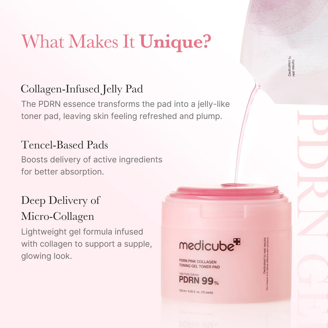 Medicube PDRN Pink Collagen Gel Toner Pad 120ml 70pads