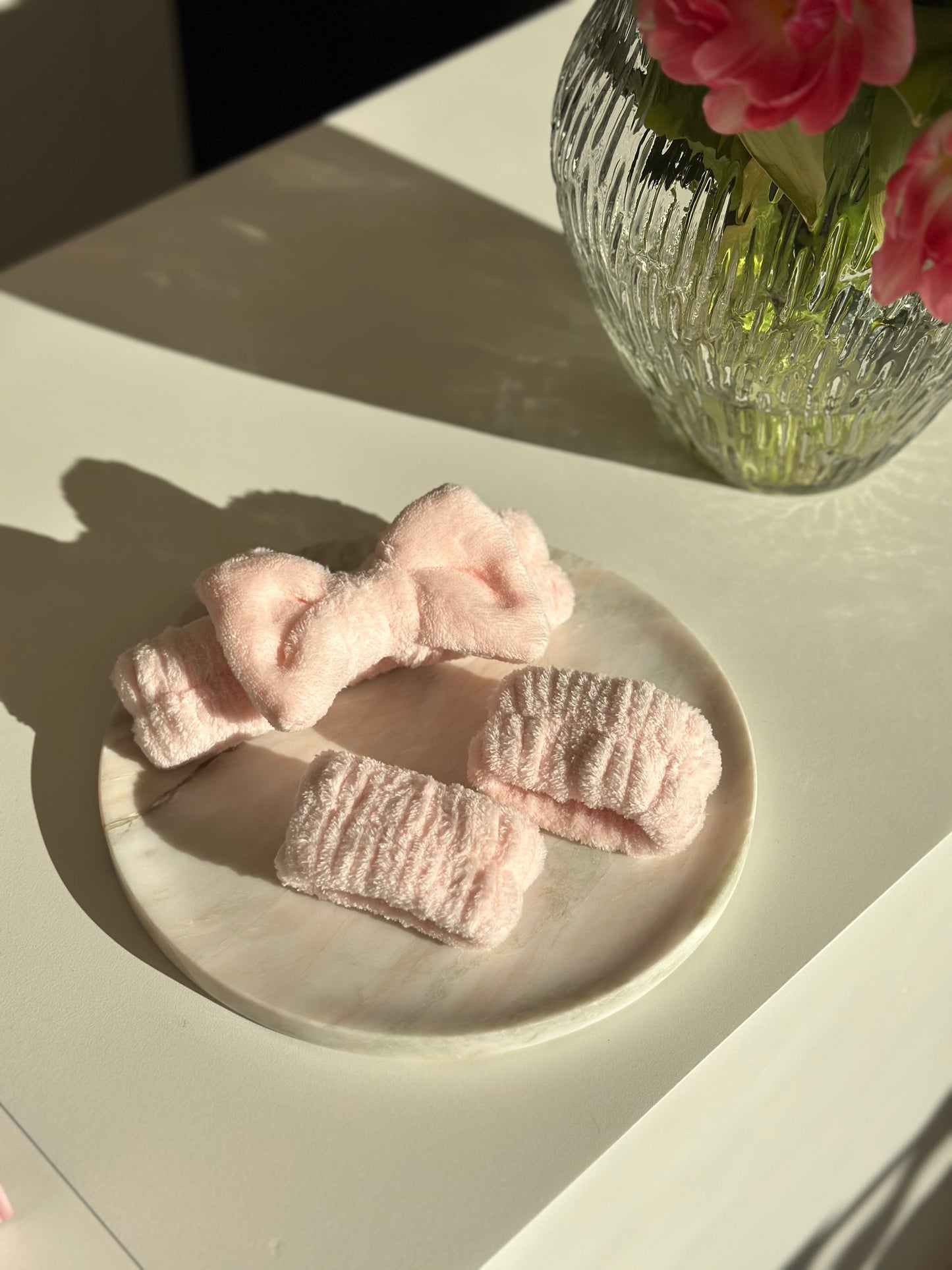 AMOUR Pink Marshmallow Headband Set