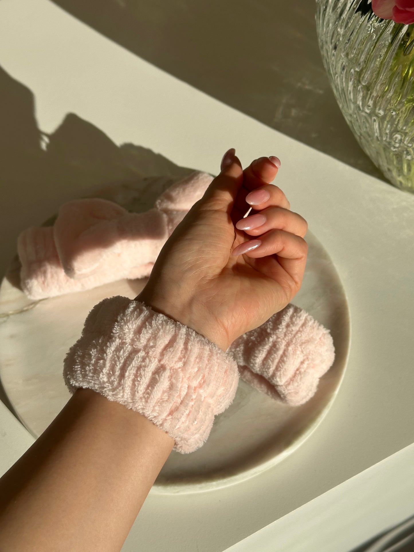AMOUR Pink Marshmallow Headband Set