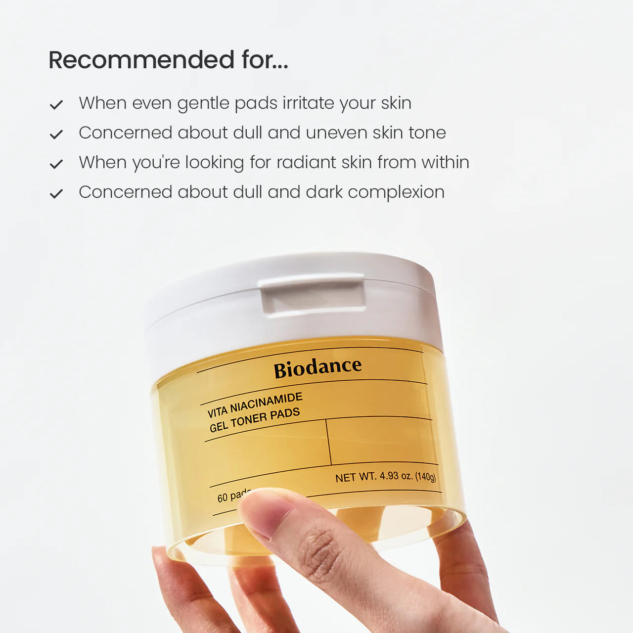 Biodance Vita Niacinamide Gel Toner Pad 60 Pads