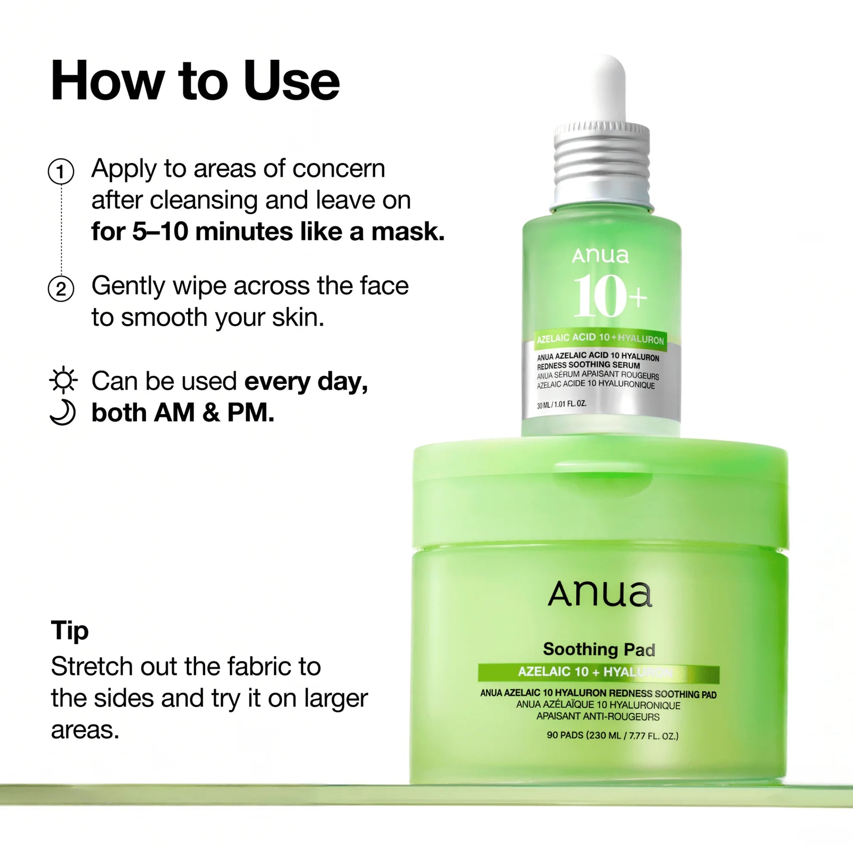 ANUA Azelaic 10 Hyaluron Redness Soothing Pad 60 Pads