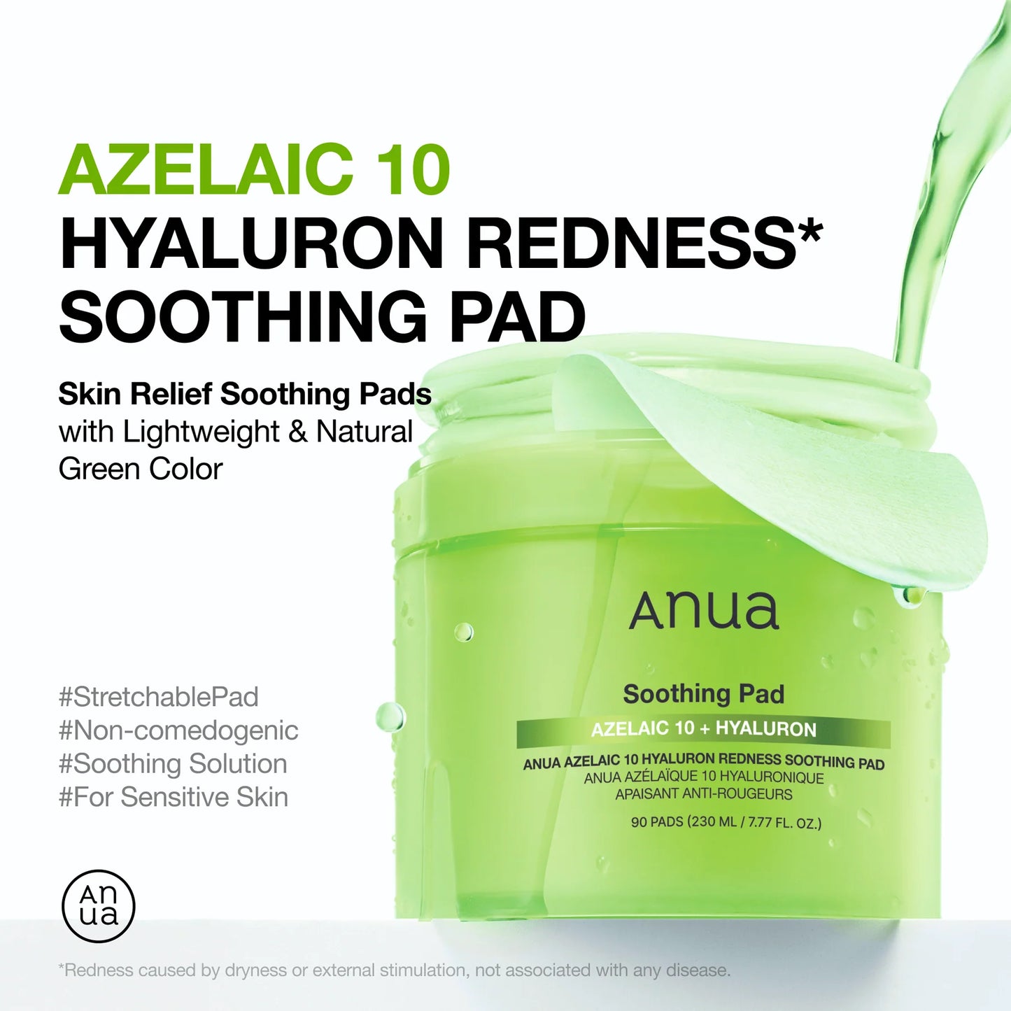 ANUA Azelaic 10 Hyaluron Redness Soothing Pad 60 Pads