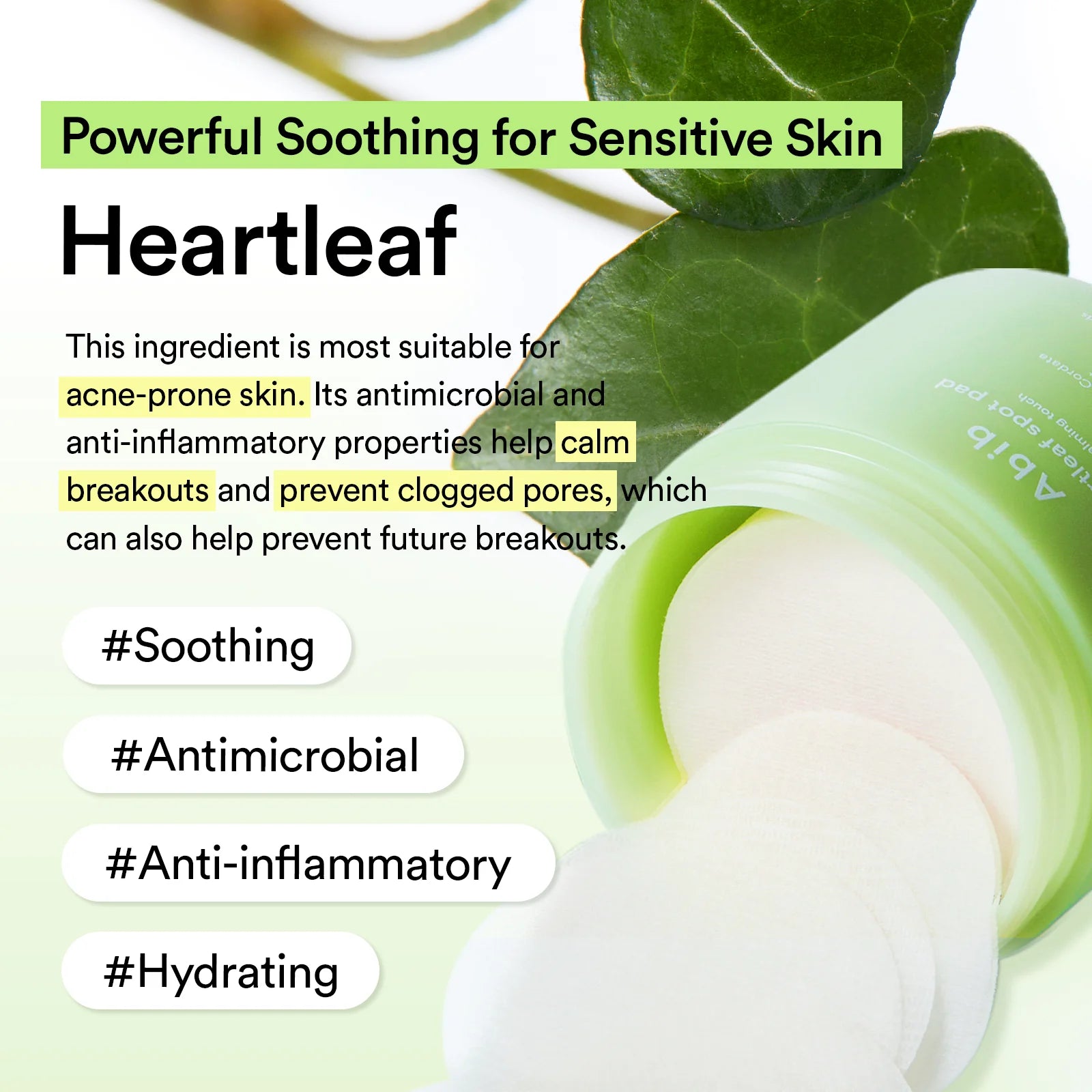 Abib Heartleaf Spot Pad Calming Touch 150ml 80 pads